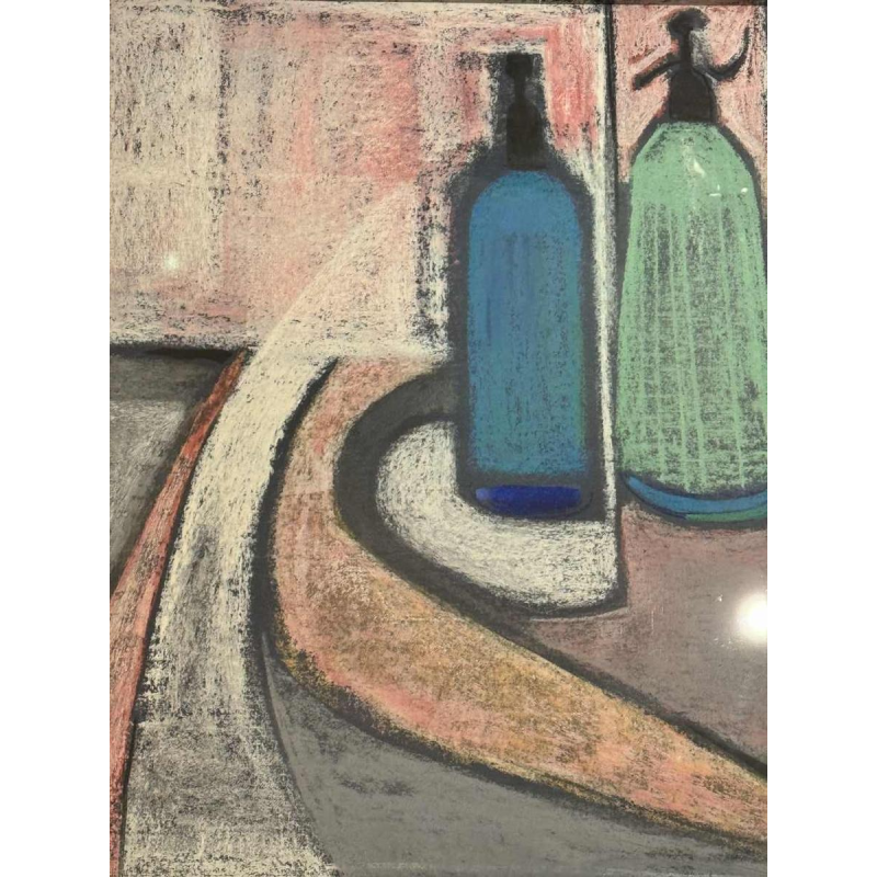 Odette COLLON: « Abstractie en sifons » pastel, abstract schilderij