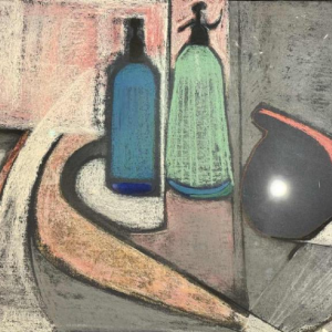 Odette COLLON: « Abstractie en sifons » pastel, abstract schilderij