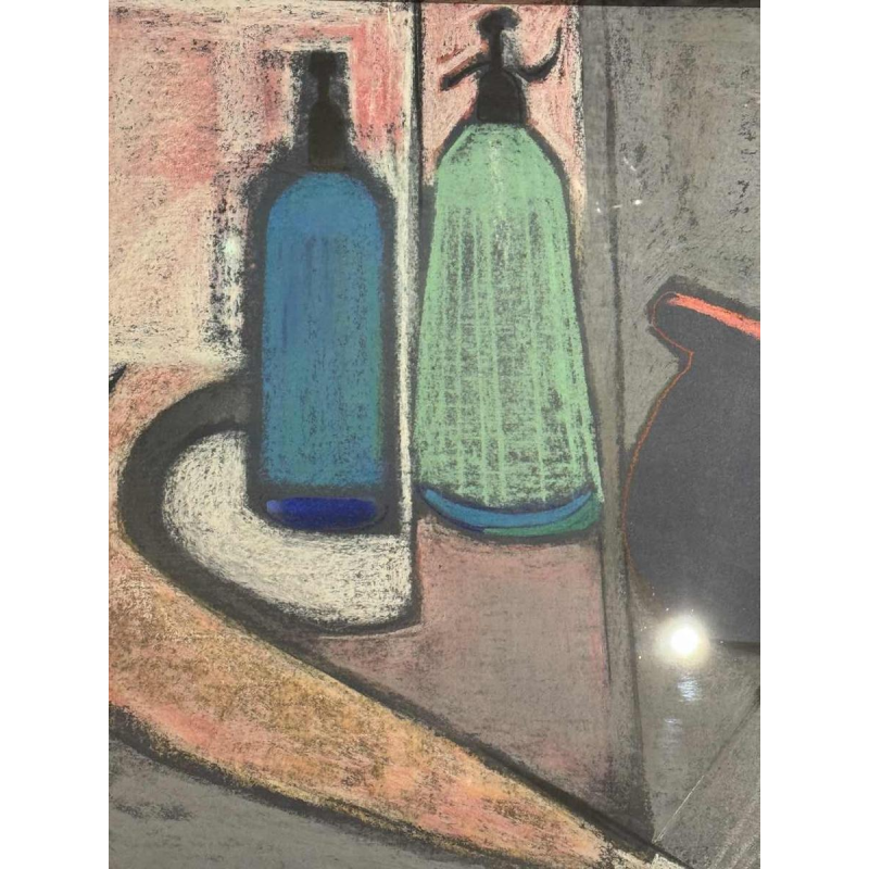 Odette COLLON: « Abstraction et syphons » pastel, tableau abstrait