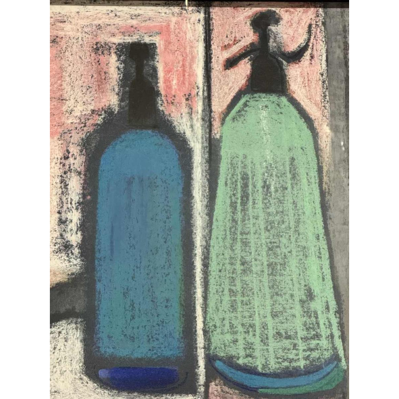 Odette COLLON: « Abstraction et syphons » pastel, tableau abstrait