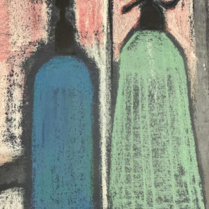 Odette COLLON: « Abstractie en sifons » pastel, abstract schilderij