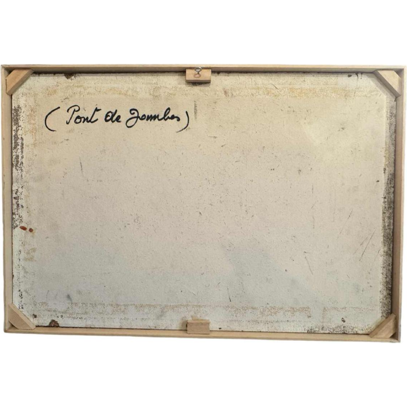 Olivier Henri BOSERET " Namen, de oevers van de Maas en de Jambes-brug" schilderij olie op paneel