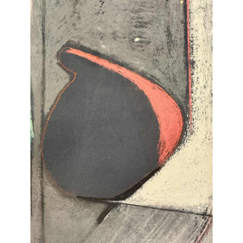 Odette COLLON: « Abstraction et syphons » pastel, tableau abstrait