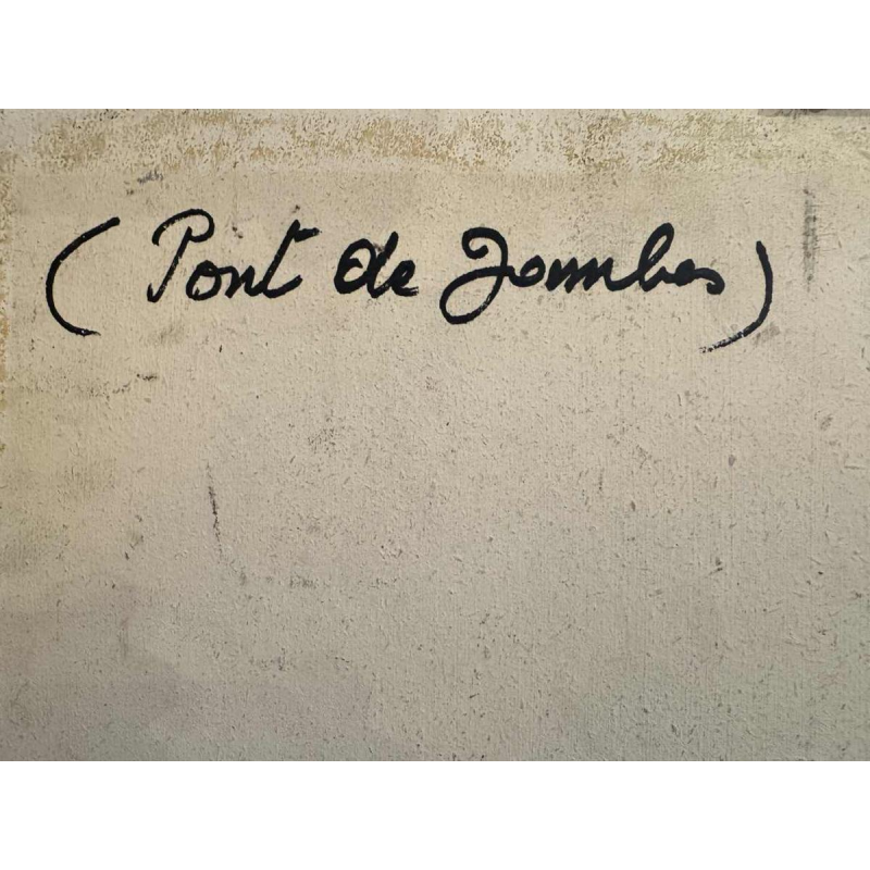 Olivier Henri BOSERET "Namur, the banks of the Meuse and the Jambes bridge" painting oil on board