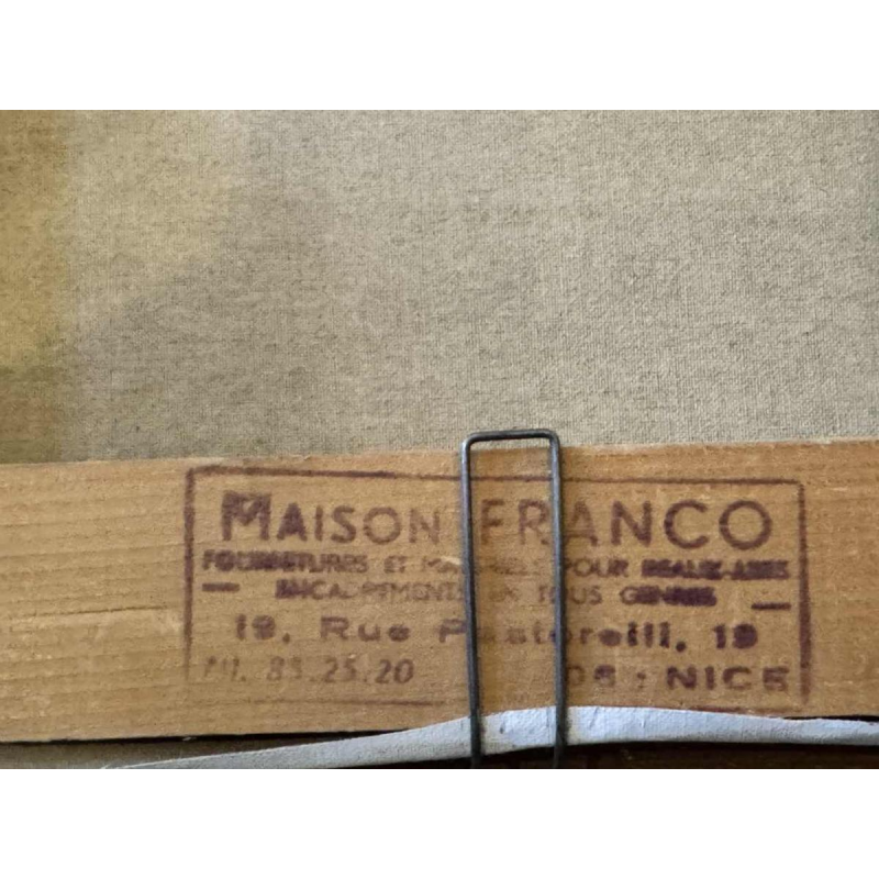 Rozy AMOY: "Jong meisje met bloemenhoed" acryl schilderij op canvas