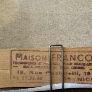 Rosy AMOY « Jeune fille au chapeau fleuri » acrylique peinture sur toile