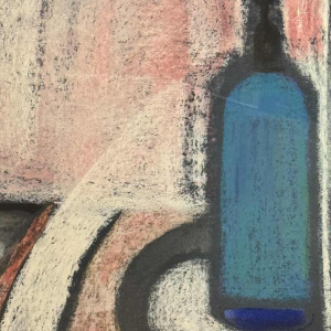 Odette COLLON: « Abstraction et syphons » pastel, tableau abstrait