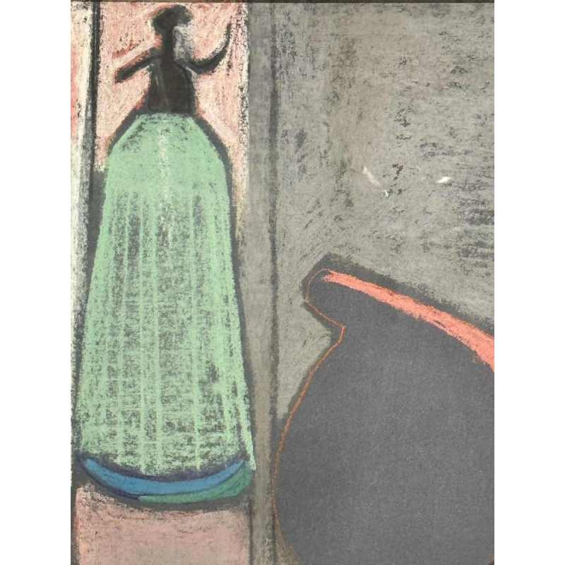 Odette COLLON: « Abstraction et syphons » pastel, tableau abstrait