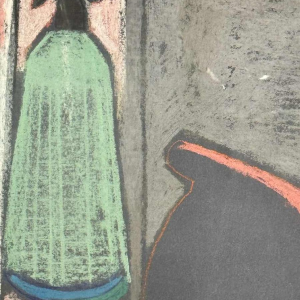 Odette COLLON: « Abstraction et syphons » pastel, tableau abstrait