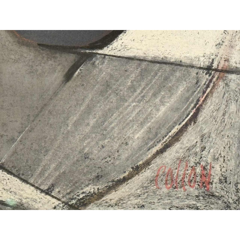 Odette COLLON: « Abstractie en sifons » pastel, abstract schilderij