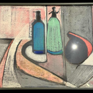 Odette COLLON: "Abstraction and syphons" pastel, abstract painting