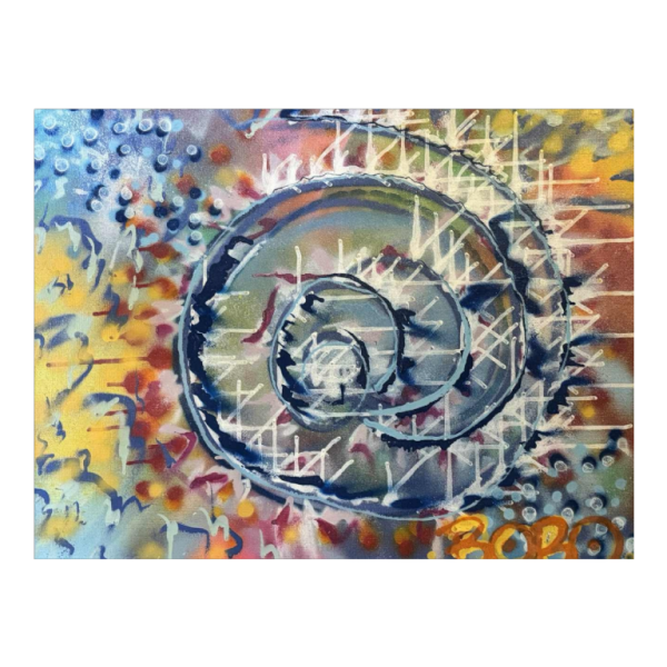 Acrylschilderij op canvas, urban art, gesigneerd BOBO (kunstenaar te identificeren)