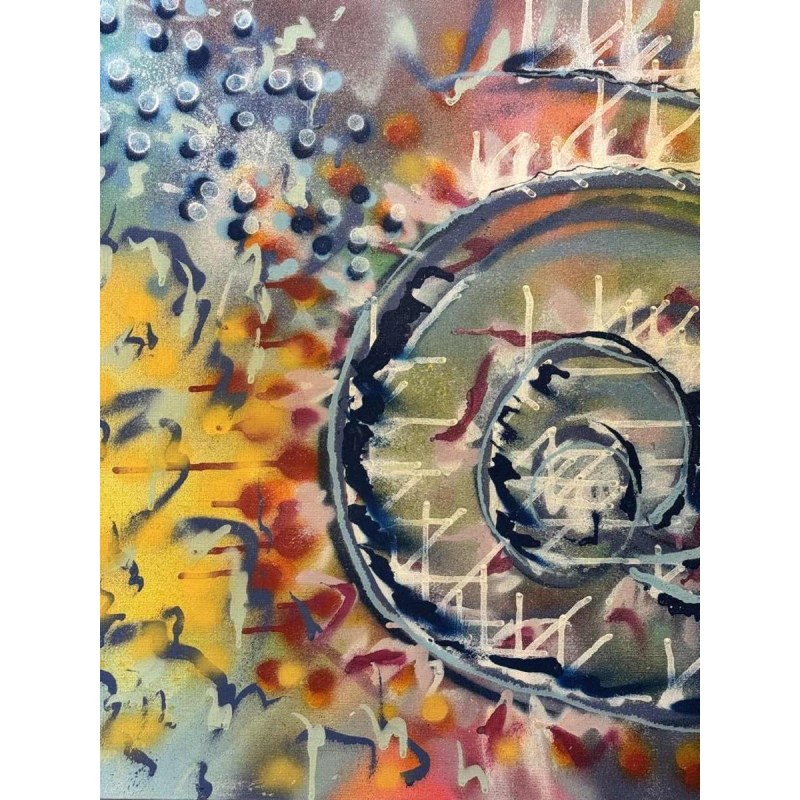 Peinture acrylique sur toile, art urbain, tableau signé BOBO ( artiste à identifier)