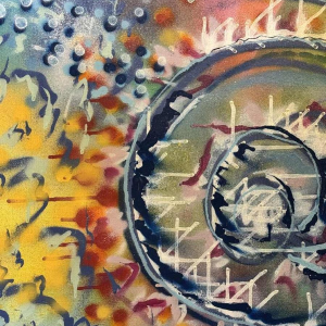 Acrylschilderij op canvas, urban art, gesigneerd BOBO (kunstenaar te identificeren)