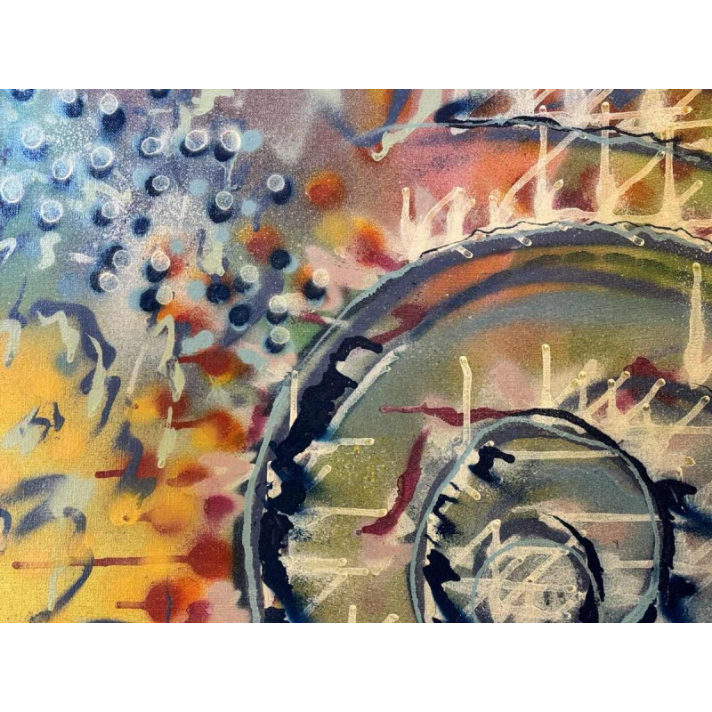 Acrylschilderij op canvas, urban art, gesigneerd BOBO (kunstenaar te identificeren)