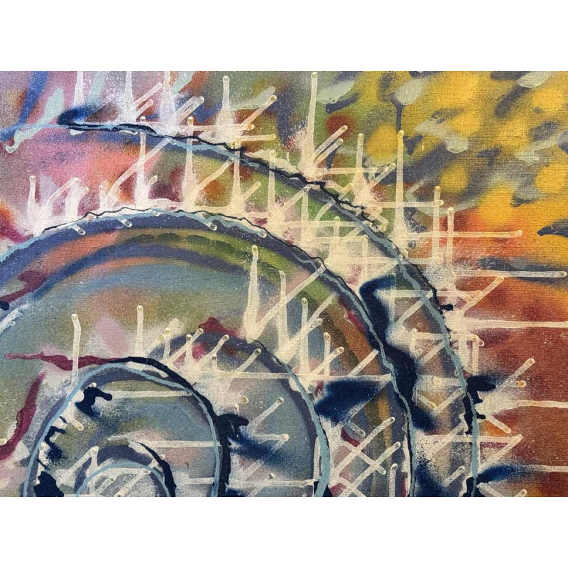 Acrylschilderij op canvas, urban art, gesigneerd BOBO (kunstenaar te identificeren)