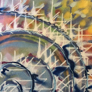 Acrylschilderij op canvas, urban art, gesigneerd BOBO (kunstenaar te identificeren)