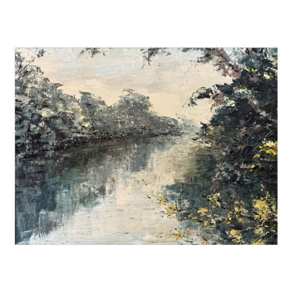 Marie-Jeanne GILLES « Rivière en Ardenne » peinture huile sur toile