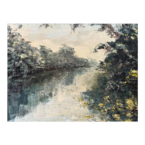 Marie-Jeanne GILLES "Rivière en Ardenne" oil on canvas