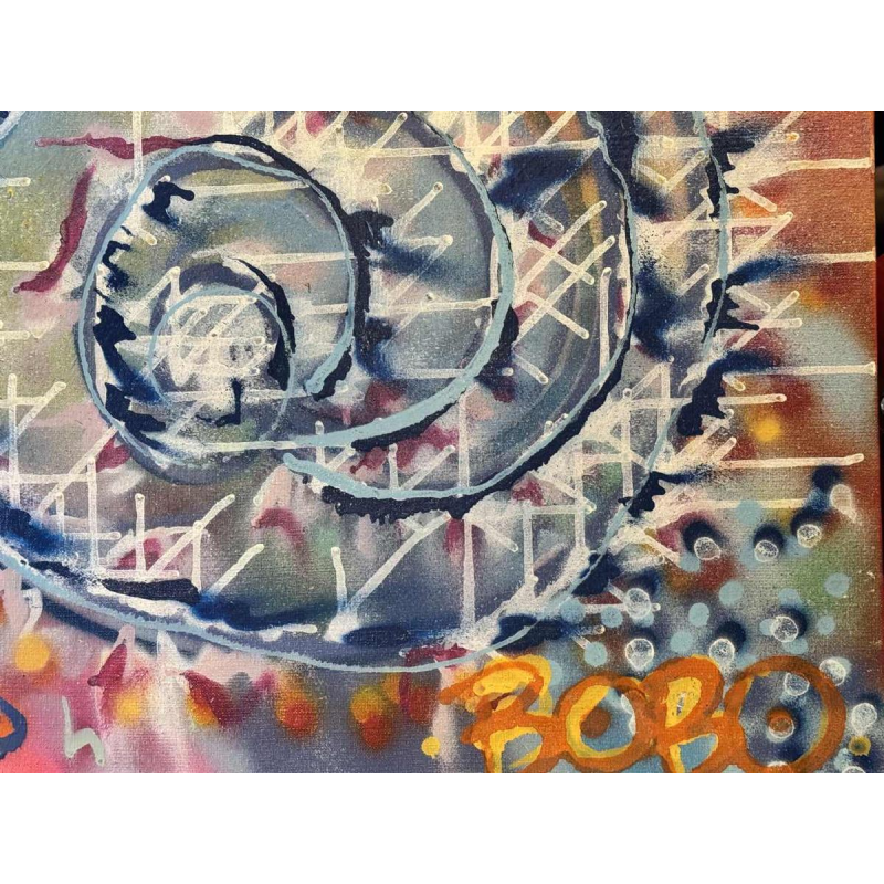 Acrylschilderij op canvas, urban art, gesigneerd BOBO (kunstenaar te identificeren)
