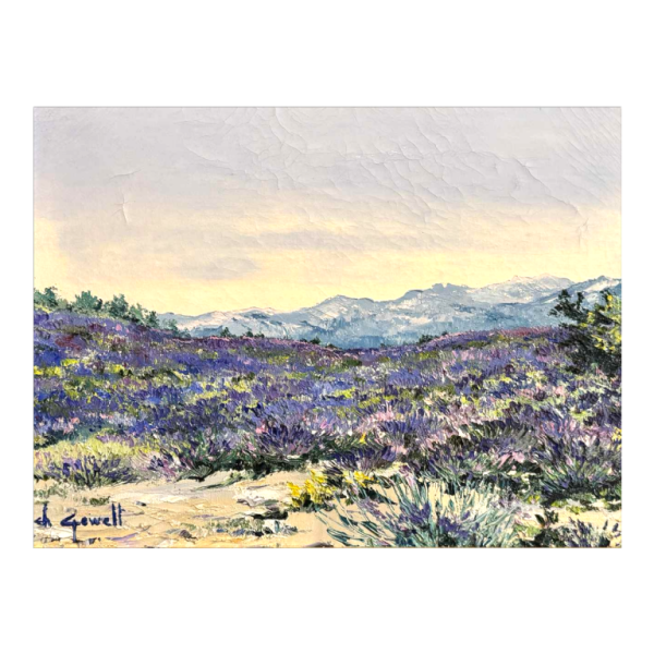 Christiane GEWELT « The lavenders of the CLAPAREDES plateau » painting oil on canvas
