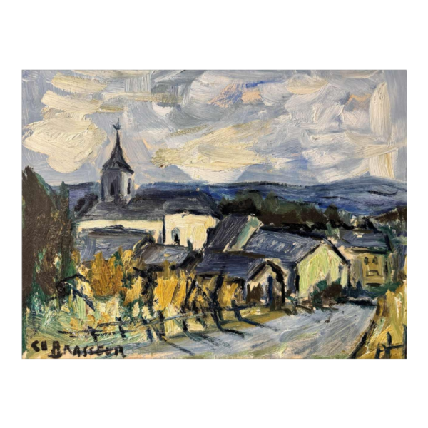 Christian BRASSEUR: « Vresse-sur-Semois in Summer » painting oil on board