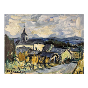 Christian BRASSEUR: « Vresse-sur-Semois in Summer » painting oil on board
