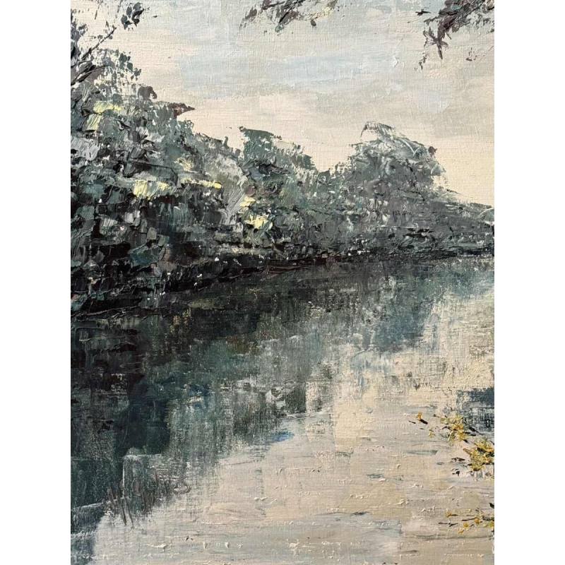 Marie-Jeanne GILLES "Rivier in de Ardennen" olieverf op doek