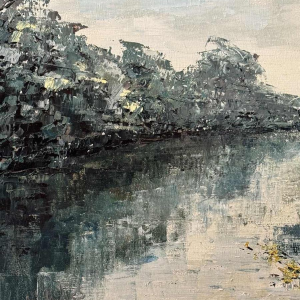 Marie-Jeanne GILLES "Rivière en Ardenne" oil on canvas