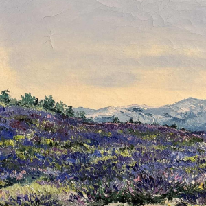 Christiane GEWELT « Lavendel van het plateau van de CLAPAREDES » schilderij olie op doek