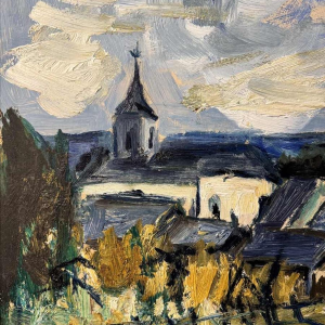 Christian BRASSEUR: « Vresse-sur-Semois in Summer » painting oil on board