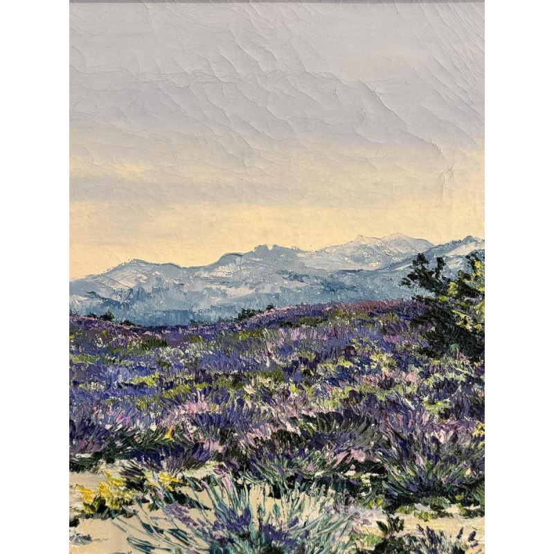 Christiane GEWELT « Les lavandes du plateau des CLAPAREDES » peinture huile sur toile