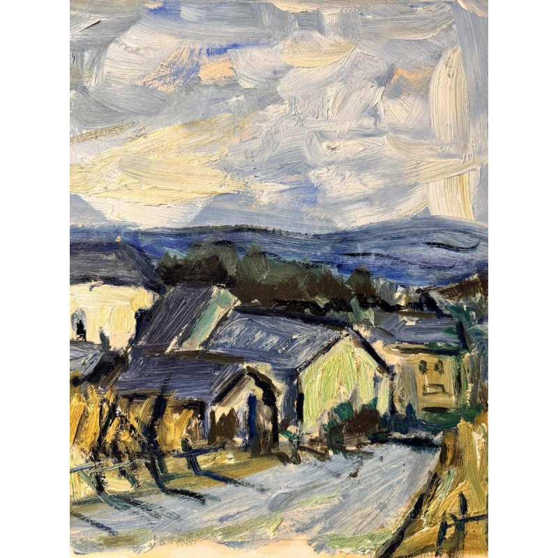 Christian BRASSEUR: « Vresse-sur-Semois in Summer » painting oil on board