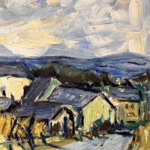 Christian BRASSEUR: « Vresse-sur-Semois in Summer » painting oil on board