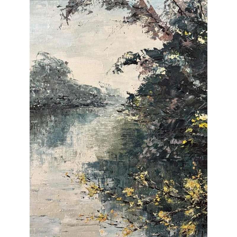Marie-Jeanne GILLES "Rivier in de Ardennen" olieverf op doek