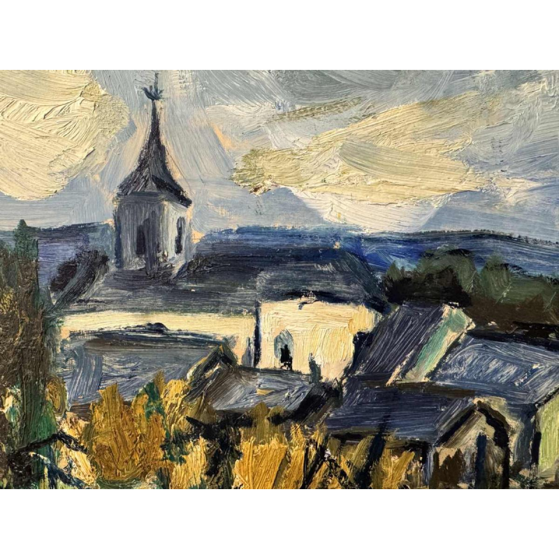 Christian BRASSEUR: « Vresse-sur-Semois in Summer » painting oil on board