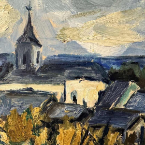 Christian BRASSEUR: « Vresse-sur-Semois in Summer » painting oil on board