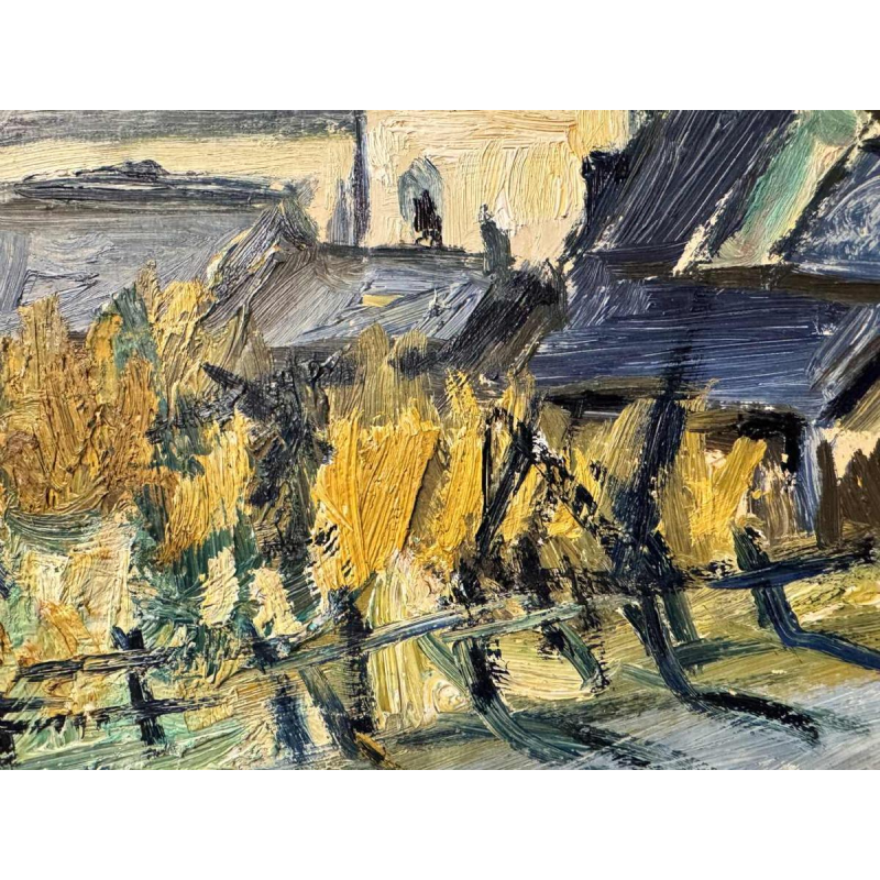 Christian BRASSEUR: « Vresse-sur-Semois in Summer » painting oil on board