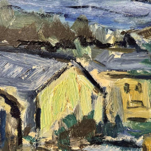 Christian BRASSEUR: « Vresse-sur-Semois in Summer » painting oil on board