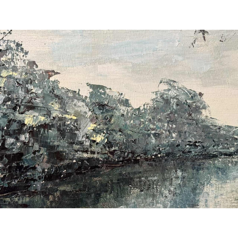 Marie-Jeanne GILLES "Rivier in de Ardennen" olieverf op doek