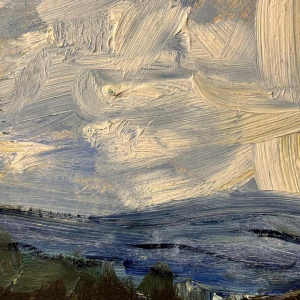 Christian BRASSEUR: « Vresse-sur-Semois in de zomer » schilderij olieverf op karton