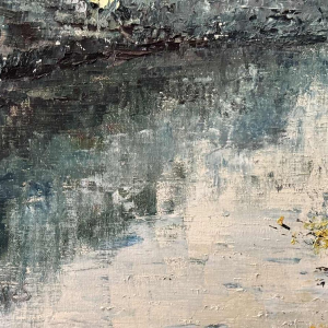 Marie-Jeanne GILLES « Rivière en Ardenne » peinture huile sur toile