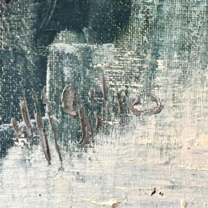 Marie-Jeanne GILLES "Rivier in de Ardennen" olieverf op doek