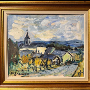 Christian BRASSEUR: « Vresse-sur-Semois in Summer » painting oil on board