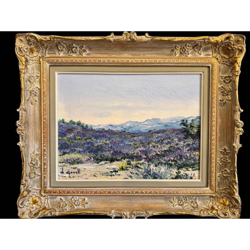 Christiane GEWELT « Les lavandes du plateau des CLAPAREDES » peinture huile sur toile