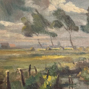 René WILHEM " Landschap " schilderij olieverf op doek