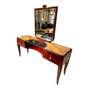 Charles Van Beerleire, Art Deco dressing table or console in mahogany, bird's eye maple and bronze, ca 1935