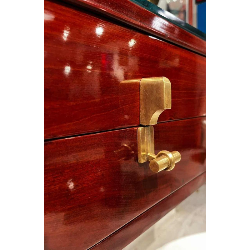 Charles Van Beerleire, Art Deco dressing table or console in mahogany, bird's eye maple and bronze, ca 1935