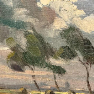 René WILHEM " Landschap " schilderij olieverf op doek