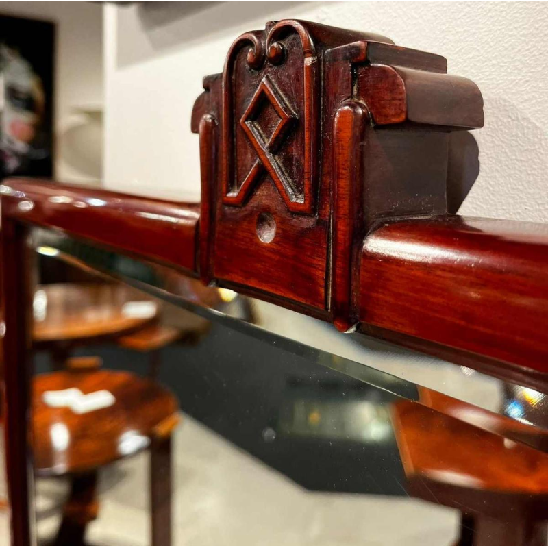 Charles Van Beerleire, Art Deco kaptafel of console in mahonie, vogeloog esdoorn en brons, ca 1935